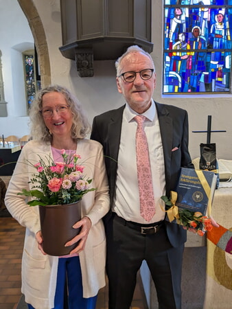 Heide Neffle und ihr Mann Joachim nach der Verabschiedung